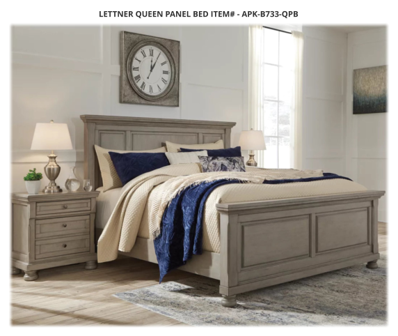 Lettner Queen Panel Bed ITEM# - APK-B733-QPB