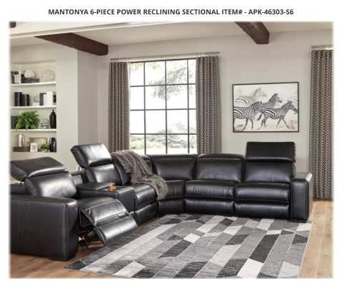 Mantonya 6-Piece Power Reclining Sectional ITEM# - APK-46303-S6