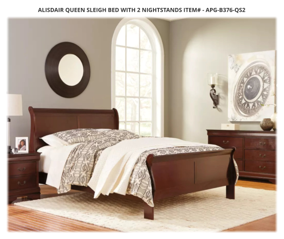 Alisdair Queen Sleigh Bed with 2 Nightstands ITEM# - APG-B376-QS2