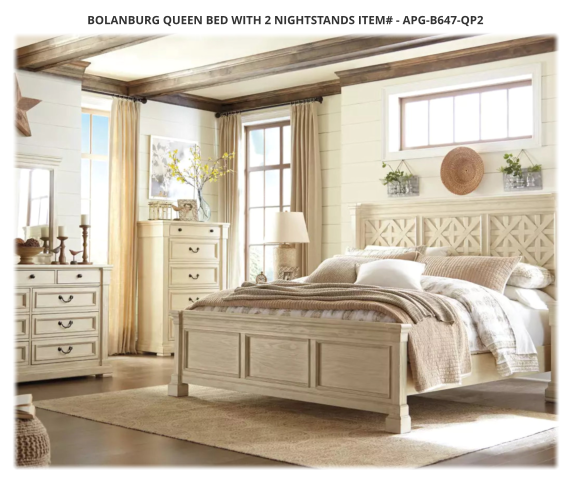 Bolanburg Queen Bed with 2 Nightstands ITEM# - APG-B647-QP2