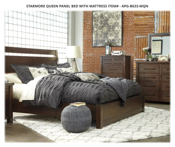 Starmore Queen Panel Bed with Mattress ITEM# - APG-B633-MQN