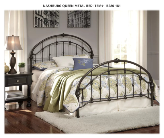 Nashburg Queen Metal Bed ITEM# - B280-181