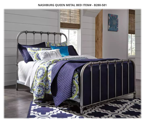 Nashburg Queen Metal Bed ITEM# - B280-581