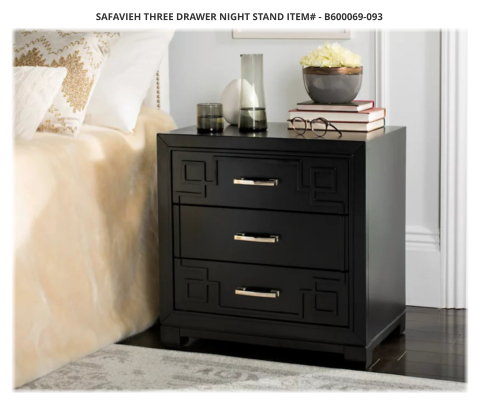 Safavieh Three Drawer Night Stand ITEM# - B600069-093