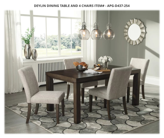 Deylin Dining Table and 4 Chairs ITEM# - APG-D437-254