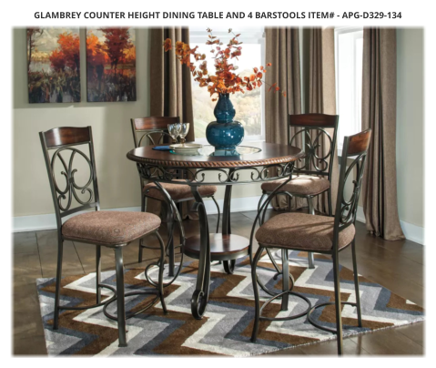 Glambrey Counter Height Dining Table and 4 Barstools ITEM# - APG-D329-134
