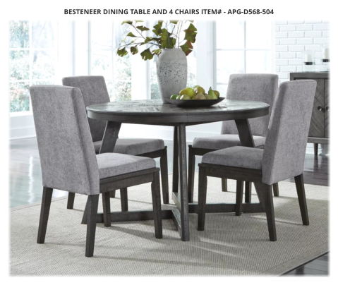 Besteneer Dining Table and 4 Chairs ITEM# - APG-D568-504